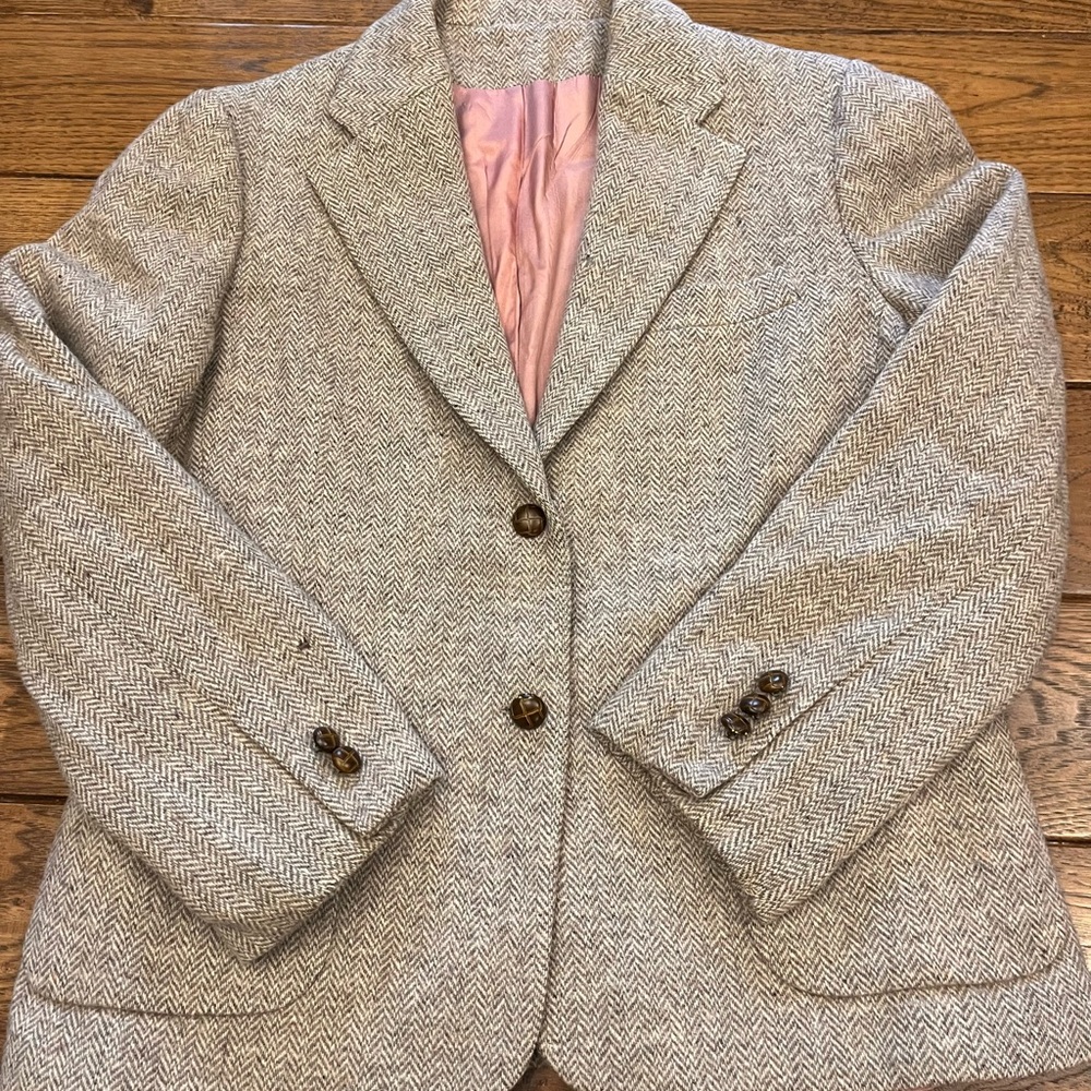 Women's Gray Herringbone Blazer
